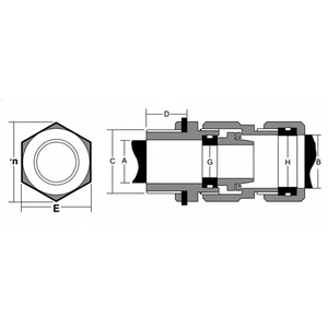 Prensaestopas de Cable de Doble Compresión Ignífugo de Alta Calidad M32 x 1 1/4 Rosca ET Rango de Cable 26-33 mm Latón IP66 IIA IIB Exd - Product Image 6