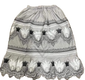 กระโปรงปักลายเอวสูงสำหรับผู้หญิงกระโปรงผ้าฝ้ายปักสไตล์ใหม่ - Product Image 1