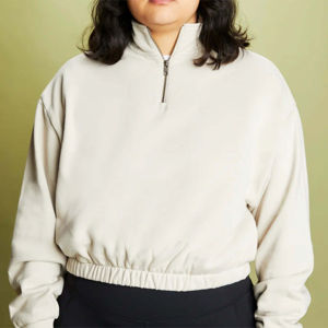 Alta calidad media cremallera ropa casual mujeres sudaderas al por mayor de gran tamaño personalizado media cremallera mujeres sudaderas OEM servicio - Product Image 5