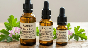 Aceite Esencial de Geranio, Aceite de Aromaterapia Puro y Natural para el Cuidado de la Piel y el Cabello, Alivio del Estrés, Calidad Premium por Ayursav - Product Image 2