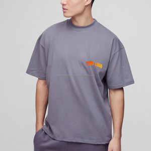 Customizable Heavyweight <b>Acid</b> Wash Knitted 100% CottonMT-Shirt Men O-Neck Oversized Short Sleeve <b>Drop</b> Design Breathable - Product Image 4