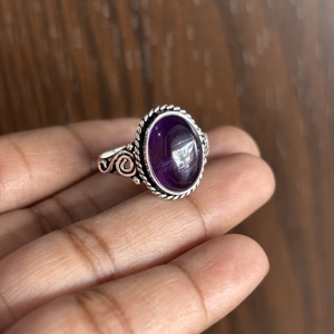 Wholesale Handmade Trendy Faceted <b>Amethyst</b> <b>Ring</b> Gemstone Oval Shape with 925 Rose <b>Gold</b> Plating Fashionable Jewelry - Product Image 1