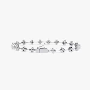 High Quality 925 Sterling Silver 14K White Gold Diamond Bracelet with Diamond Elegant Bracelets & Bangles - Product Image 2