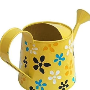 บัวรดน้ำโลหะทรงกลมสีเหลืองพร้อมพิมพ์ลายดอกไม้เครื่องมือทำสวนปลอดสนิมสำหรับตกแต่งบ้านและให้เป็นของขวัญ - Product Image 1