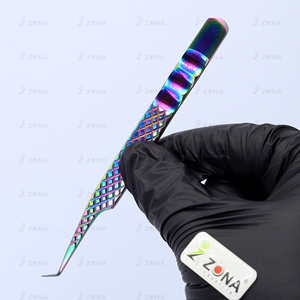 Pinzas para Extensión de Pestañas con Agarre de Diamante de 45 Grados, con Ranura para el Dedo, Venta al por Mayor, con Logotipo - Product Image 1