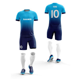 Kit de uniforme de fútbol de alta calidad con diseño personalizado para adultos, pantalones cortos de Jersey cómodos y sostenibles con logotipo de estilo superior - Product Image 2