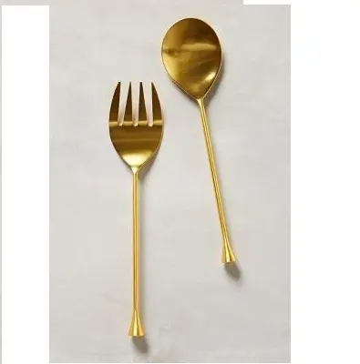 Ultimo Design commerciale in acciaio inox portoghese stoviglie opache oro e argento cucchiaio forchetta set coltello da tavola