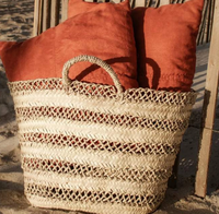 Schicker marok kanis cher Strandkorb Böhmischer Markt Stroh korb Palmkorb Französische Art Tasche Frauen Strohs ack
