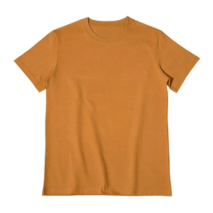 Camiseta Casual de Manga Corta con Cuello Redondo, Oversize, de Felpa 100% Algodón, con Logotipo Frontal Bordado Personalizado, Efecto Desgastado y Decolorado al Sol para Hombre - Product Image 3