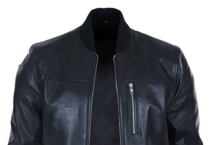 Men's Genuine Leather Bomber Jacket - Product Image 4