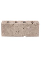 Porte-bougie en travertin argenté, support à deux bougies, minimaliste, artisanal, base de bougie en pierre pour une décoration élégante de la maison et des événements
