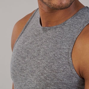 เสื้อกล้ามเล่นยิมของผู้ชายมีสไตล์ทำจากผ้าฝ้ายเนื้อนุ่มผสมโพลีเอสเตอร์มีดีไซน์เข้ารูปสำหรับกล้ามเนื้อ - Product Image 3