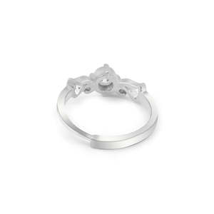 Bague en argent de luxe romantique avec diamant américain, plaqué or 18 carats, taille ajustable, bijou géométrique tendance pour fiançailles - Product Image 5