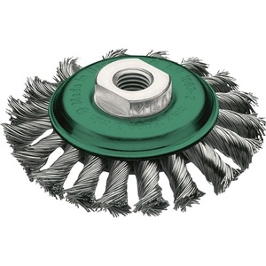 Stainless Steel Conical <b>Brush</b> 115mm 0.5mm Wire 12mm Bore 15000 RPM-LESSMANN - Product Image 1