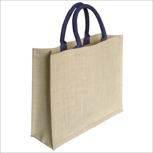 Mode Fournisseur Personnalisé Portable Coloré Jute Sac Fourre-Tout Respectueux De L'environnement Sac À Provisions Étudiant Portable Toile De Jute - Product Image 4