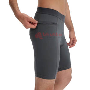 Pantalones cortos de compresión con logotipo personalizado más vendidos, Joggers de malla con patrón sólido para entrenamientos de gimnasio Fitness, equipo de entrenamiento atlético teñido liso - Product Image 1