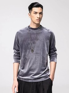 Color sólido liso Color sólido Polo terciopelo camisetas transpirable ropa deportiva terciopelo camisetas Streetwear al por mayor OEM - Product Image 6