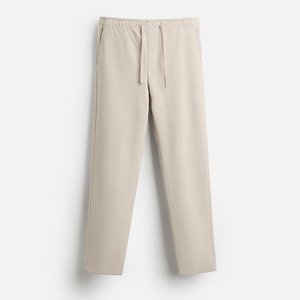 Pantalon de jogging en toile pour homme, coupe athlétique, décontracté, respirant, avec plis à l'avant et cordon de serrage, idéal pour l'hiver - Product Image 1