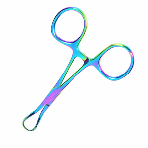 Pince à serviette médicale de qualité supérieure, 3,75 pouces, arc-en-ciel, Backhaus, en acier inoxydable allemand de haute qualité - Product Image 3