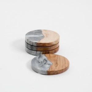 Posavasos de madera Natural hecho a mano con forma redonda para el hogar, posavasos de diseño Simple para restaurante, a la venta - Product Image 4