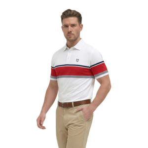 White Motogimau Sporty Breathable 100% Cotton Knitted Golf Clothing O Motogimu - Product Image 1