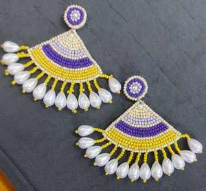 Boucles d'oreilles en perles faites à la main de qualité supérieure pour femmes, légères, bijoux brodés, meilleur prix pour les fêtes, style tendance - Product Image 6