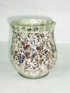 Portavelas Moderno de Cera de Abeja Hecho a Mano con Diseño de Mosaico, Altamente Perfumado para Bodas - Product Image 3