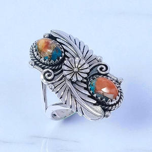 Anillos de Plata de Ley 925 con Turquesa y Cobre, Diseño Artesanal Clásico, Precio de Mayoreo - Product Image 2