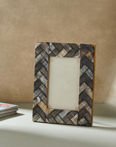 Luxury Knitted Look Photo <b>Album</b> Picture <b>Frame</b> Handmade Resin Inlaid Wood Material Blue Photo <b>frame</b> standard for Home Living - Product Image 2