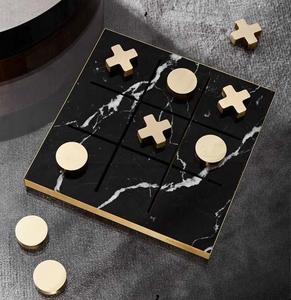 Juego de granito negro Tic Tac Toe, regalos de tendencia, decoración de Hotel para el hogar, regalo perfecto, juego de interior para niños y juego de mesa familiar - Product Image 1
