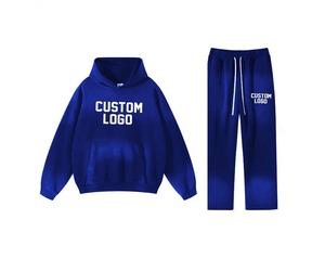 Vente en gros Ensemble de vêtements de sport pour hommes surdimensionnés Sweat à capuche lourd Pantalon de survêtement micro évasé Personnalisation de créateur - Product Image 5