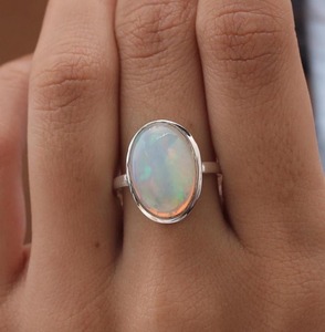 925 Solid Stone Best Quality <b>Ring</b> Jewelry 925 Sterling Silver Stone Handmade Gemstone Opal <b>Spinner</b> Natural Designer <b>Ring</b> Jewelry - Product Image 4