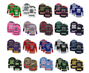 Servicio de OEM personalizado Jersey de hockey sobre hielo amarillo negro blanco conjuntos de uniformes de equipo personalizado nombre Número ropa deportiva - Product Image 5