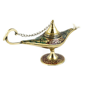 Lampe de table en laiton bougie à l'huile dans des tailles personnalisées, décoration de lampe en laiton de génie faite à la main., Lampe à huile en laiton Table nautique artisanale Oi - Product Image 5