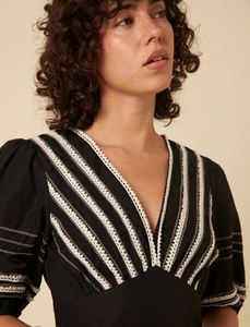 Nouvel arrivage de Robe ethnique chic avec broderie personnalisée Robe pour femmes Vêtements Bishop Tunique à manches courtes Bohe Robe vintage Maxi Resort - Product Image 4