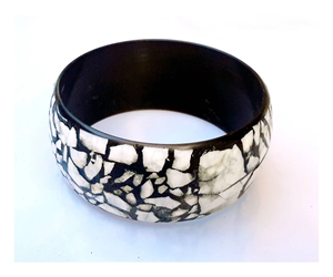 Brazaletes de moda Unisex de estilo Vintage romántico Cuerno de búfalo natural con perlas y diamantes para regalos de boda y fiesta - Product Image 3