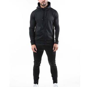 Alta calidad personalizable hombres Casual sólido invierno entrenamiento correr desgaste con capucha Logo impreso deporte Jogger chándales al por mayor - Product Image 1