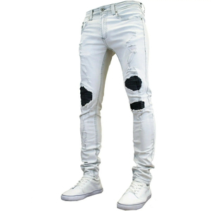 2025 nouvelle mode trou denim jeans patch décontracté pantalon droit hommes pantalons - Product Image 2