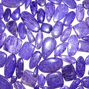 พลอย Charoite สีม่วงธรรมชาติ Cabochon Lot Charoite พลอยแฮนด์เมด ขนาดฟรี Cabochon Lot พลอย Charoite คุณภาพดีที่สุด - Product Image 2