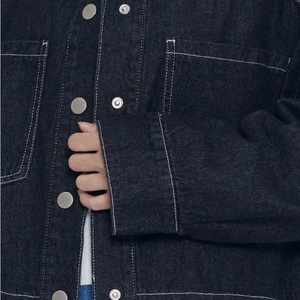 Chaqueta vaquera a cuadros de cintura media holgada para mujer de alta calidad con bolsillos y botones transpirable para uso informal de verano - Product Image 3