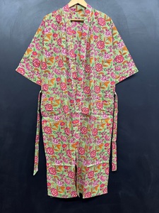 Nhật Bản Phong Cách Rộng Tay Áo Kimono Phụ Nữ Ấn Độ Handmade Tinh Khiết Bông Kimono Áo Choàng Với Vành Đai - Product Image 2