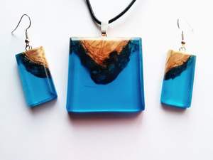 MEILLEUR BOIS STRIKING WARMTH DANGLES Feuille d'or Noir Blanc Résine Coeur Forme Boucles D'oreilles Carré Rond Géométrique En Bois Résine Goutte - Product Image 6