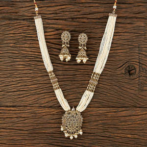 Juego de colgante de perlas antiguas hecho a mano, calidad de exportación, chapado en dhndi, 211945 en joyería al por mayor - Product Image 2