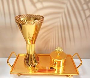 Ensemble de brûleurs d'encens carrés en métal arabe écologiques M R Handicrafts, encens indien, décoration de la maison, hôtel, fête de famille, plateau parfumé - Product Image 6