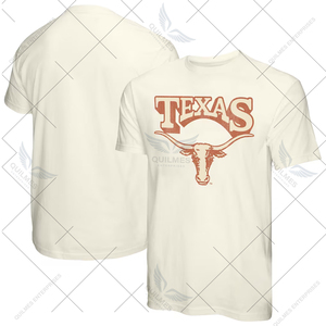 Bán Buôn Chất Lượng Tốt Nhất Đại Học Texas Longhorns Tùy Biến Thoáng Khí Cổ Điển Tone T-Shirt-Kem - Product Image 1