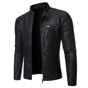 Chaqueta de cuero de invierno para hombre de calidad superior 2025, cuello levantado, VENTA RÁPIDA, ropa de moda con logotipo personalizado para hombre a la venta - Product Image 5
