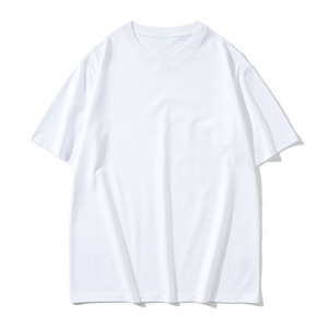 Camiseta de manga corta de algodón peinado personalizada OEM, Camiseta holgada de color sólido para hombre, camiseta de marca de moda - Product Image 5