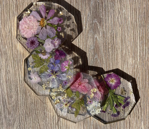 Posavasos de Flores, Posavasos de Resina Epoxi con Flores Naturales Coloridas, Reutilizables, Redondos, Utensilios de Cocina para Tazas de Comedor - Product Image 3