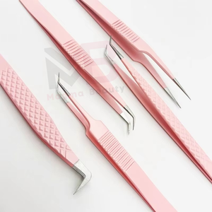 Pinzas para Extensiones de Pestañas, Pinzas Antideslizantes para una Colocación Precisa de las Pestañas, Ligeras, de Acero Inoxidable - Product Image 5