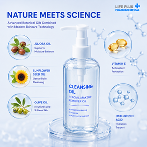 Huile nettoyante pour le visage, huile démaquillante, nettoyage en profondeur, tous types de peau, formule avancée pour une peau propre et d'apparence saine - Product Image 4